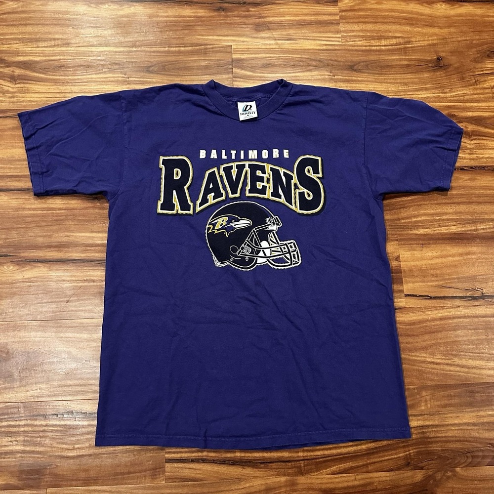 Baltimore Ravens Shirt Mens XL Purple NFL Football Dynasty Helmet Graphic Tee